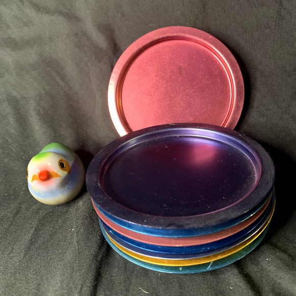 8 Colorful Aluminum Coasters - Picture 6 of 8